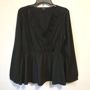 Torrid Lacy V-Neck Gothic Babydoll Blouse